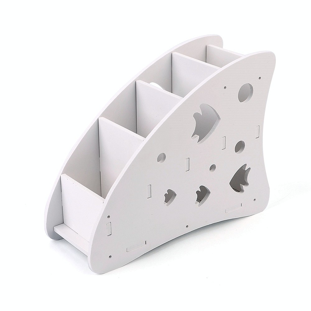 Oce 목재 4칸 꽂이 리모컨 핸드폰 정리 곡선 수납통 휴대폰 거치대  조립식 나무 소품함 안경 소품 수납 3,800원