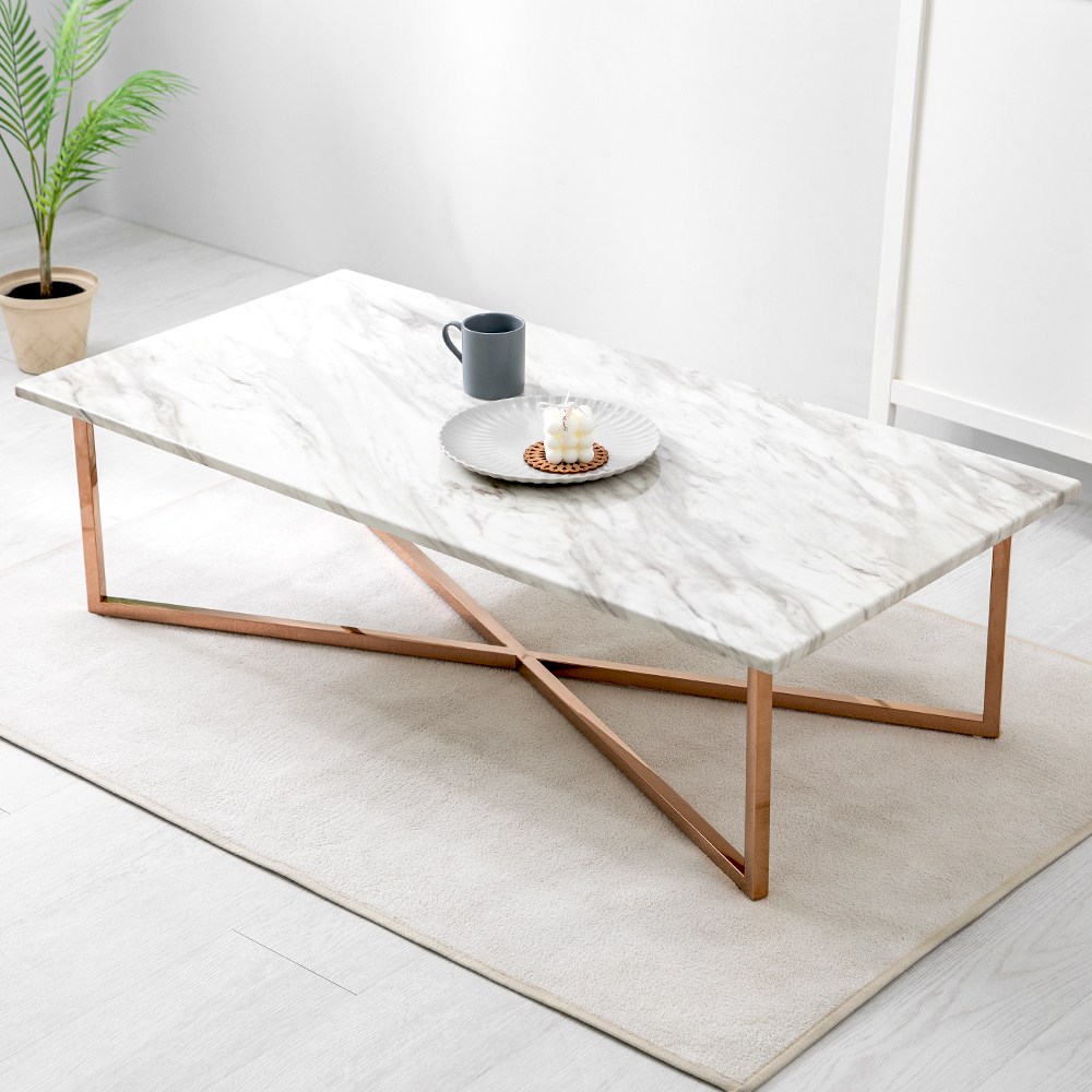 라임 소파 테이블 카페 거실 인테리어 로즈 대리석, 화이트 159,000원