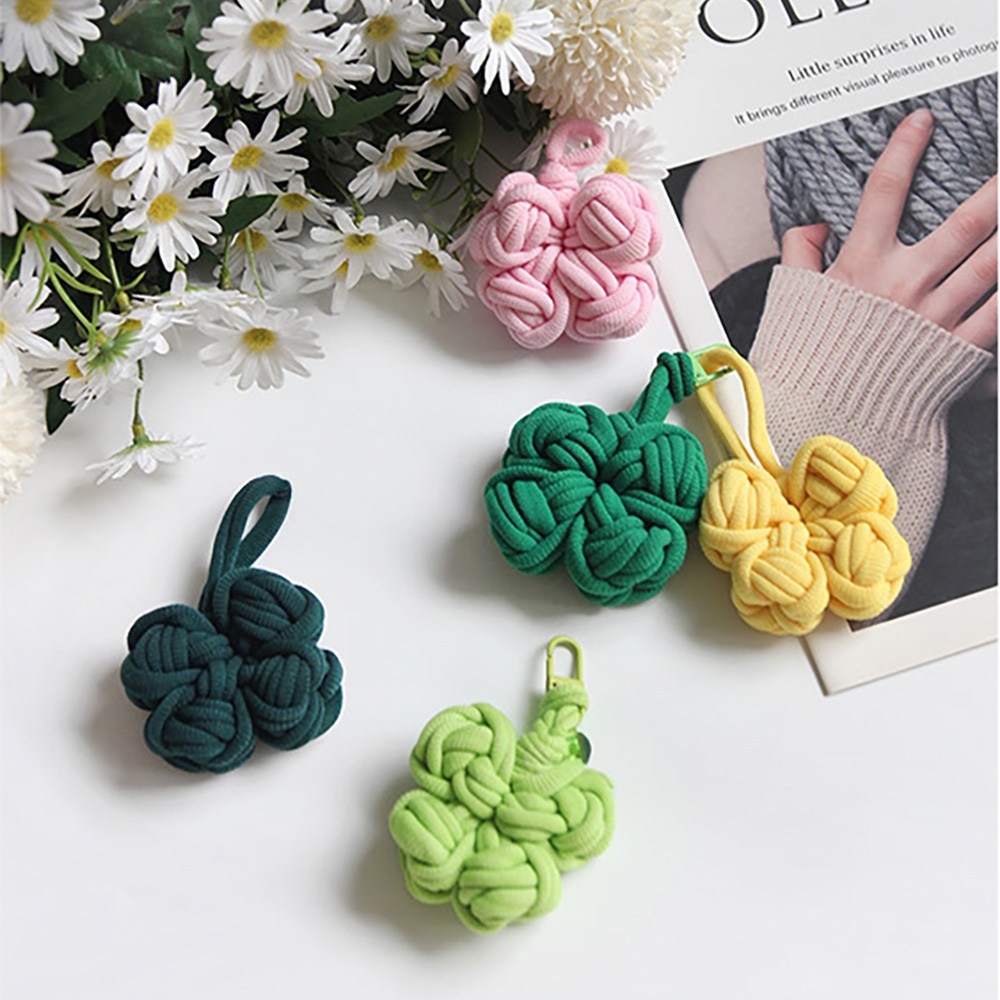 국내생산 네잎 클로버 양말목 키링 만들기 5종 DIY 키트 세트 [행운 LUCKY 제로웨이스트 업사이클링 뜨개 크로버 양말 공예 미술 클래스 템 D고리], 1세트, 혼합 9,900원