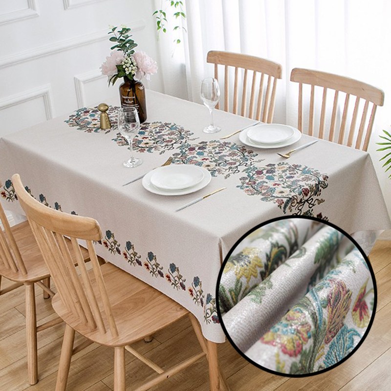 정싱 가정용 방수 발유 PVC 식탁보 유럽 빈티지 자수형 식탁보 17,900원