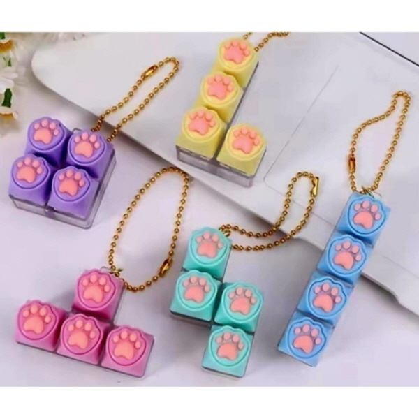 4구 고양이발 딸깍이 키링 1+1 중복없음 파스텔색상 냥발 딸깍이 키링 기계식 키보드 테트리스 자판기 피젯 딸깍이 8,500원