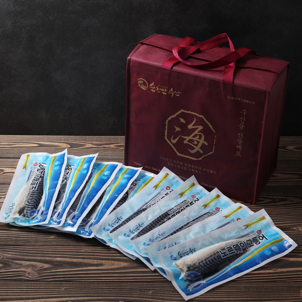 순천만수산 노르웨이 고등어 20팩 선물세트(팩당160g)/특대사이즈, 노르웨이고등어 160-180g x 20팩 선물세트 89,900원