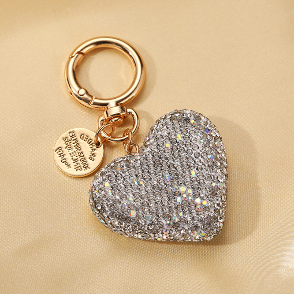 [라쥬엘] 큐빅 하트 키링 보석 럭셔리 가방 차키 빽꾸 아이템, 1개 9,800원