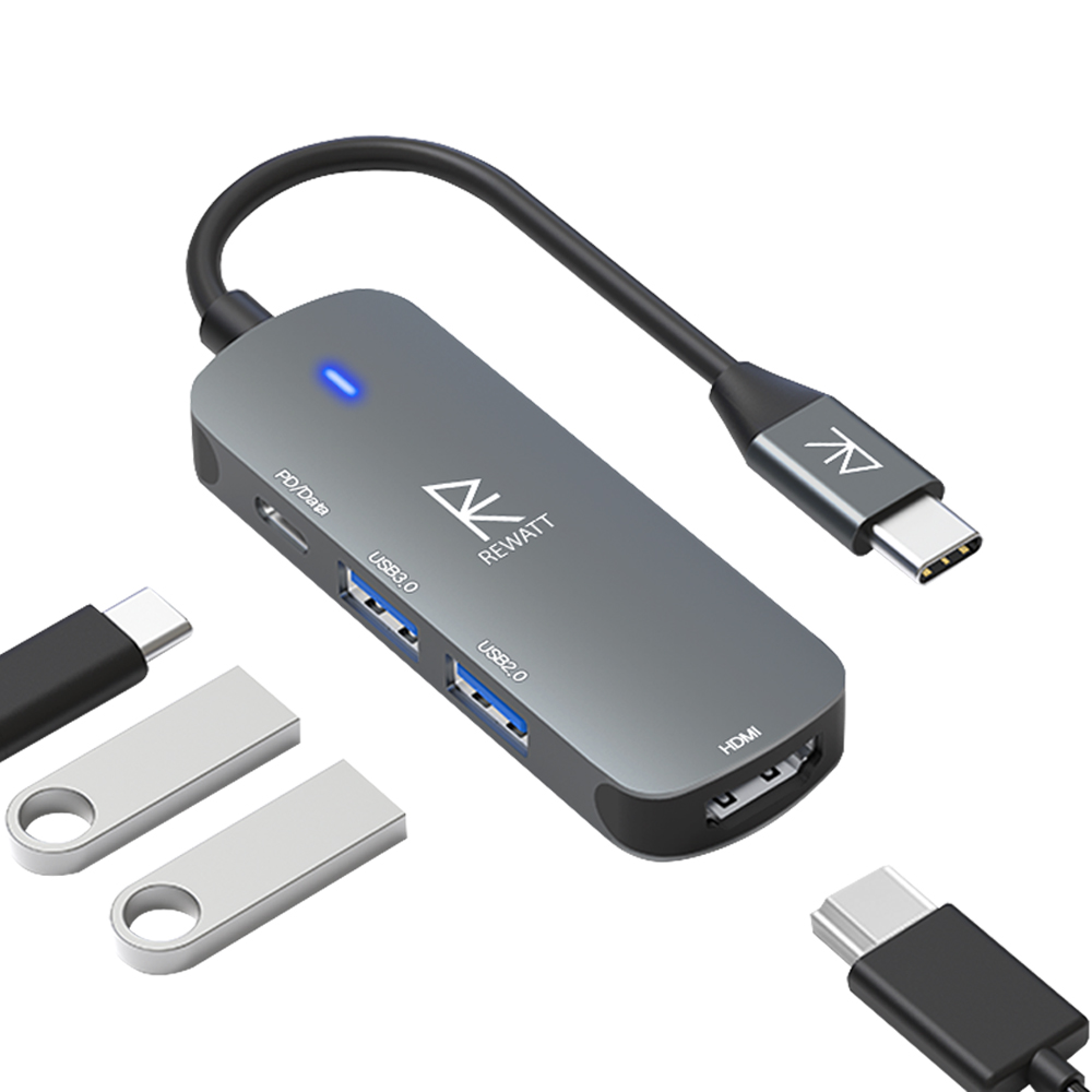 리와트 C타입 멀티허브 USB 3.0 HDMI 4K 미러링 맥북 썬더볼트 RM469, 1개 11,500원