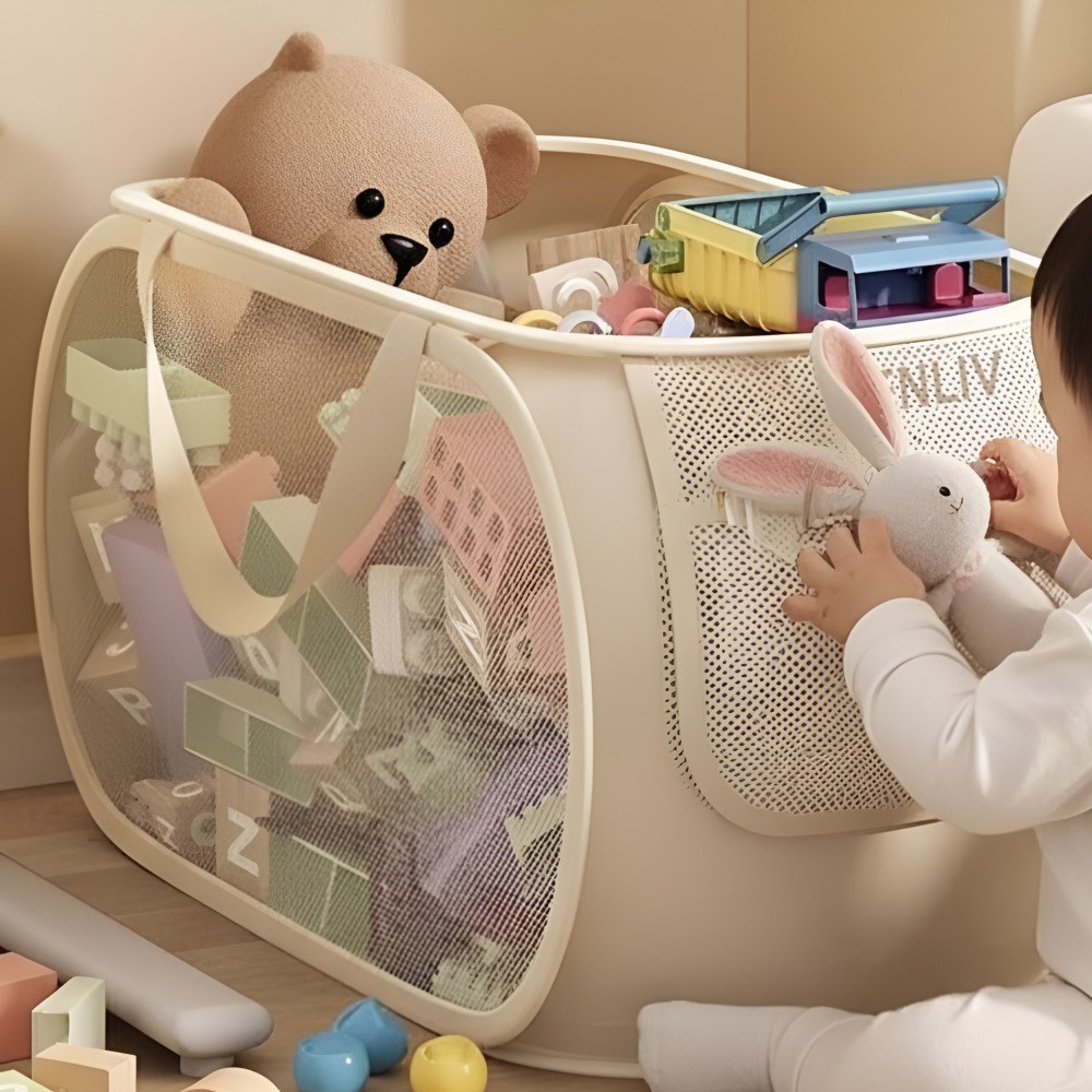 엘니브 접이식 장난감 바구니, 1개, 베이지 12,900원