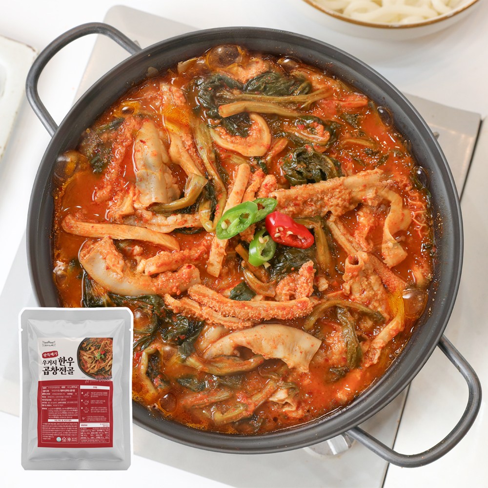 서울3대곱창 성수노루 우거지 한우곱창전골 조리 후 1.2kg, 1개, 520g 28,900원