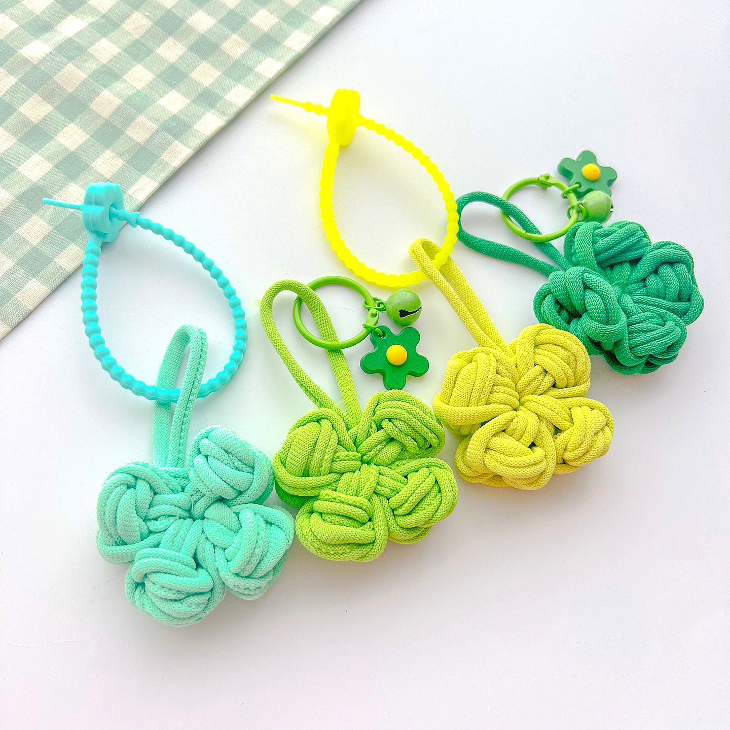 양말목 네잎클로버 키링 diy 만들기 4개 세트 9,960원