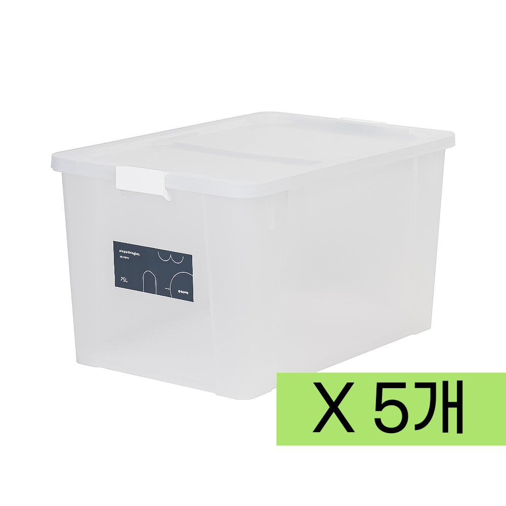 심플 스텝 리빙박스 9.5L x 1box (5개) 화이트 반투명 수납정리 리빙박스 플라스틱박스 정리박스 수납박스 수납정리함 옷정리함 다용도수납정리함, 투명, 5개 150,470원
