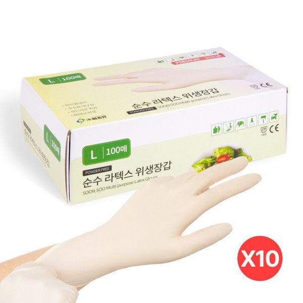 비츄인 순수 라텍스장갑 100매입X10팩 주방 식품용 요리용 다용도 위생장갑 132,900원