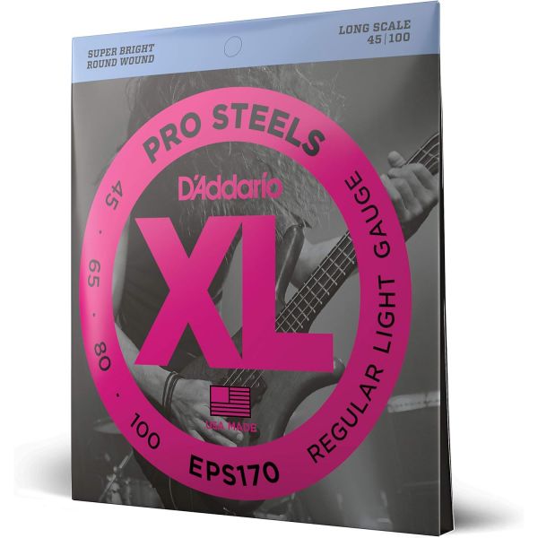 DAddario 베이스 기타 현, XL Pro Steels, EPS165, 롱 스케일, 일반 라이트 탑미디엄 바텀 게이지 45105, 4현 세트, 1팩 62,900원