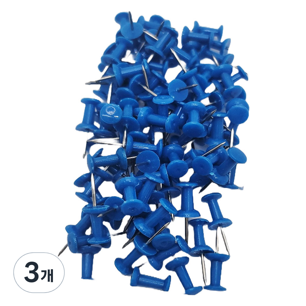마다꾸미 컬러 투명 피스 압정 문서고정핀 블루, 3개, 80개입 17,400원