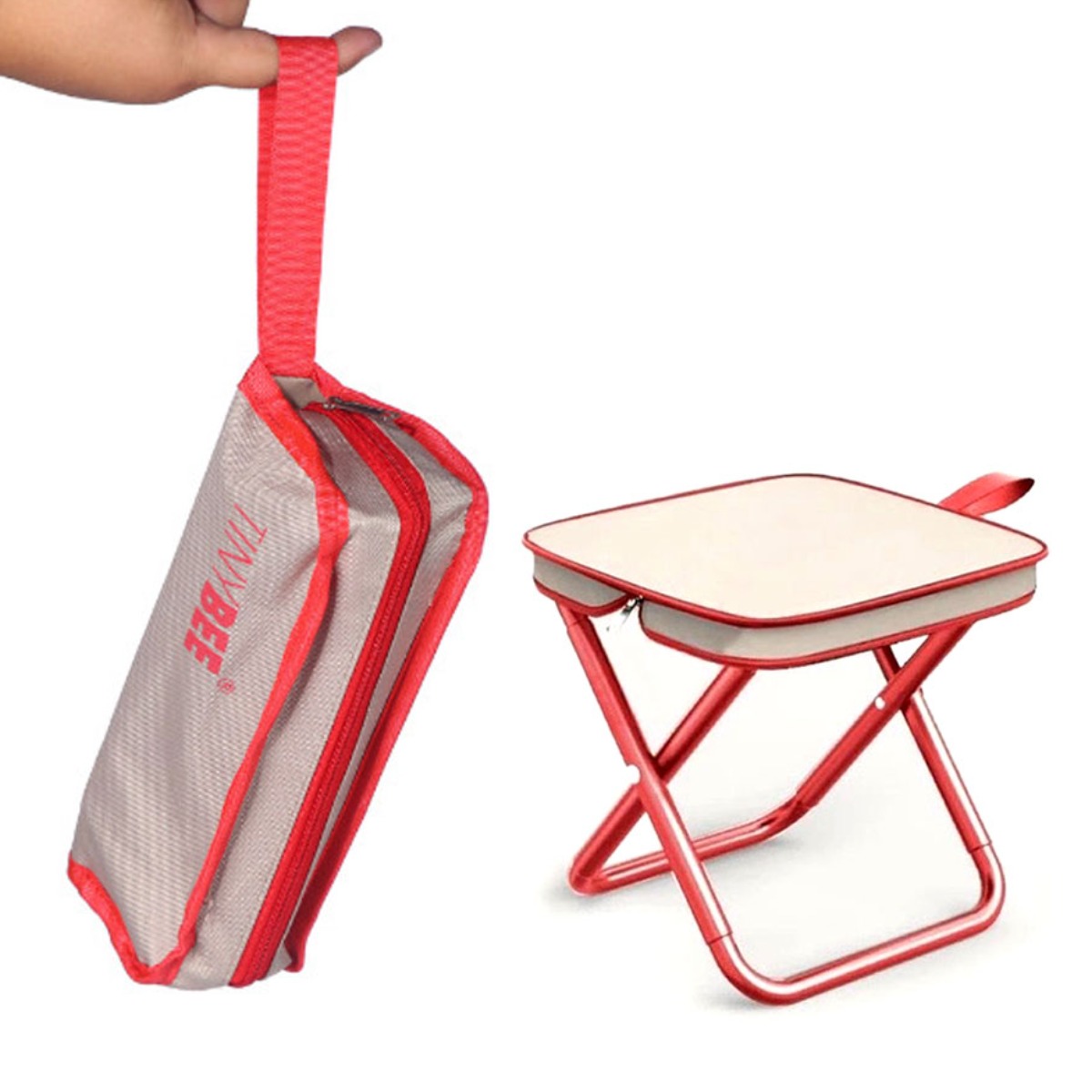 클로버 테크 휴대용 다용도 접이식 체어, 1개, 아이보리(레드) 9,800원