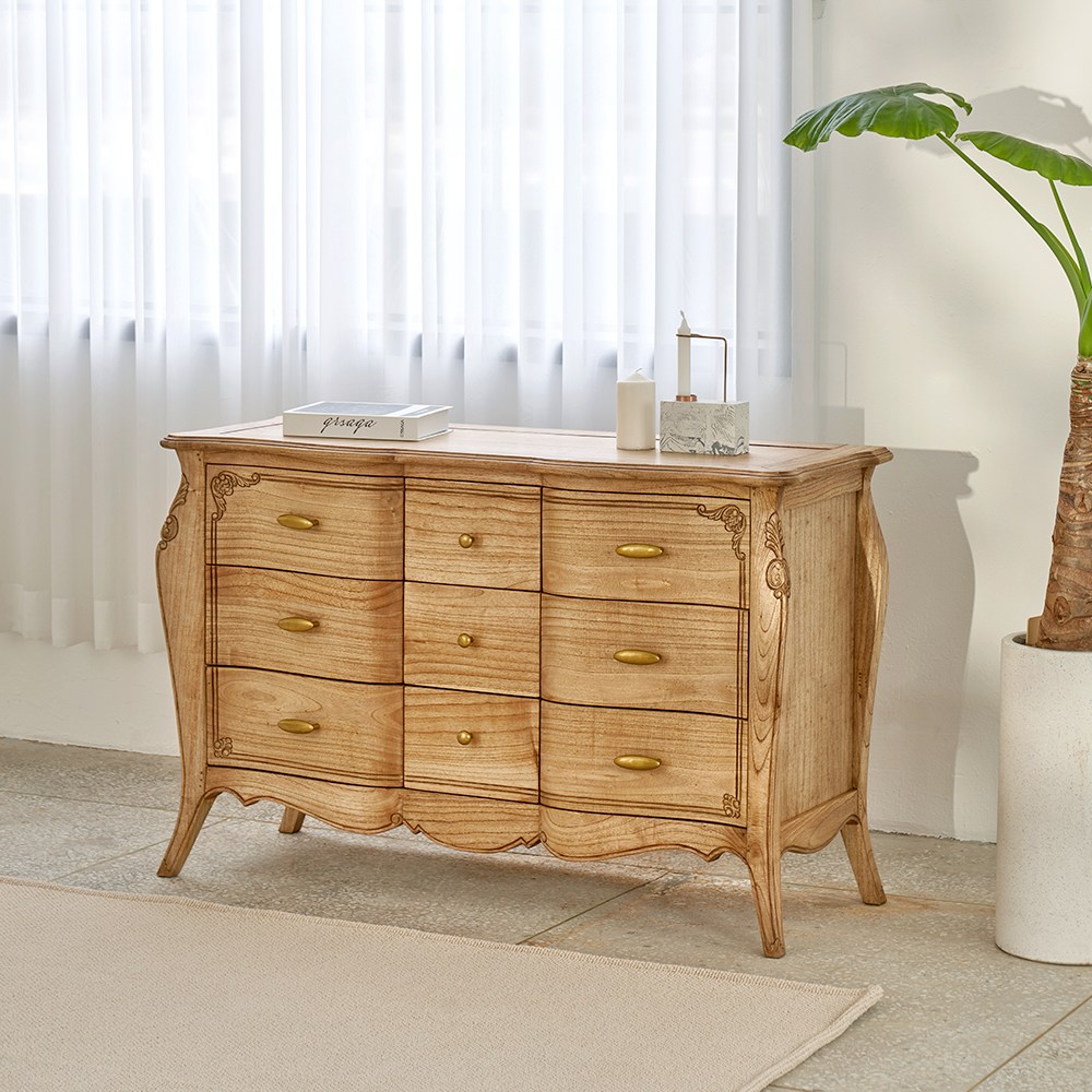 유캐슬 가이아 엔틱 원목 와이드 서랍장_착불배송, 엔틱, 3개 569,000원