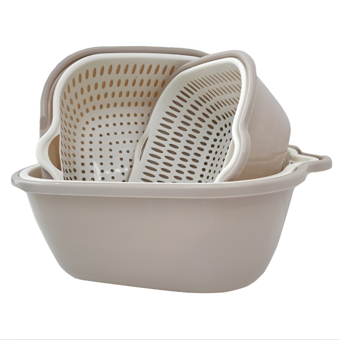 아리아즈 과일 야채 세척 물빠짐 바구니 6종, 1세트, 그레이화이트 11,000원