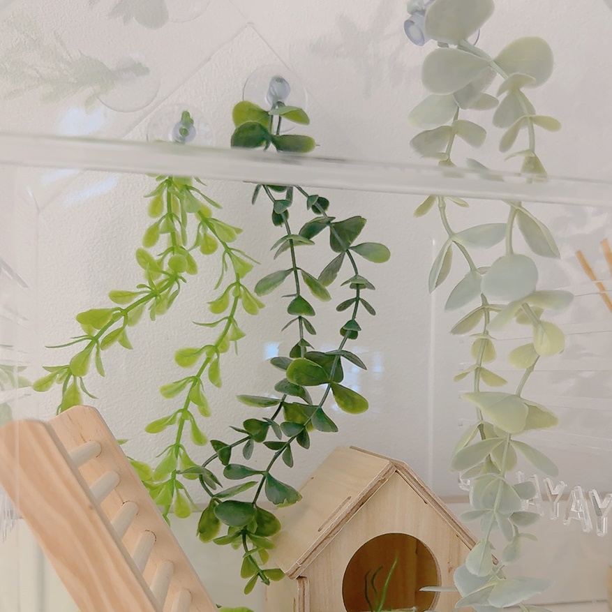 뉴넝쿨나뭇잎 조화 잎사귀 도마뱀 파충류 크레 인조나뭇잎 3,500원