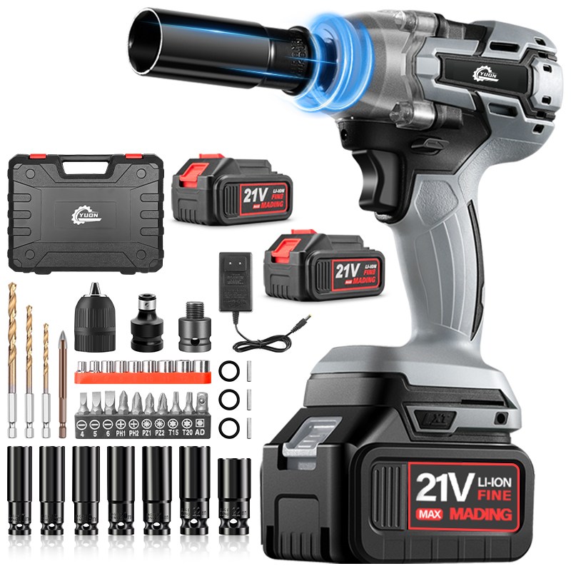 YUON 독일 21V 고출력 브러시리스 무선 충전식 임팩드릴 전동 렌치 드라이버 풀세트, 1세트 129,000원