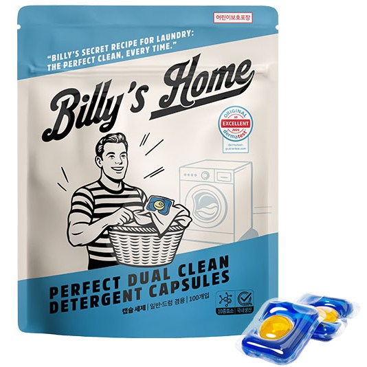 빌리스 홈 퍼펙트 듀얼 클린 초고농축 캡슐세제 플로럴, 4개, 100개입 39,800원