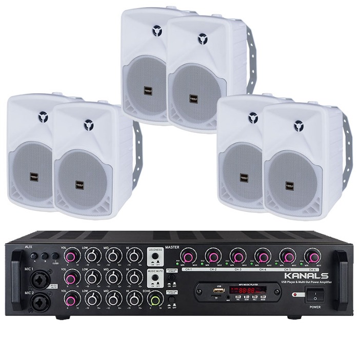 카날스 EMA-600 고출력 매장용 6채널앰프 + 스피커 6p 1,035,000원