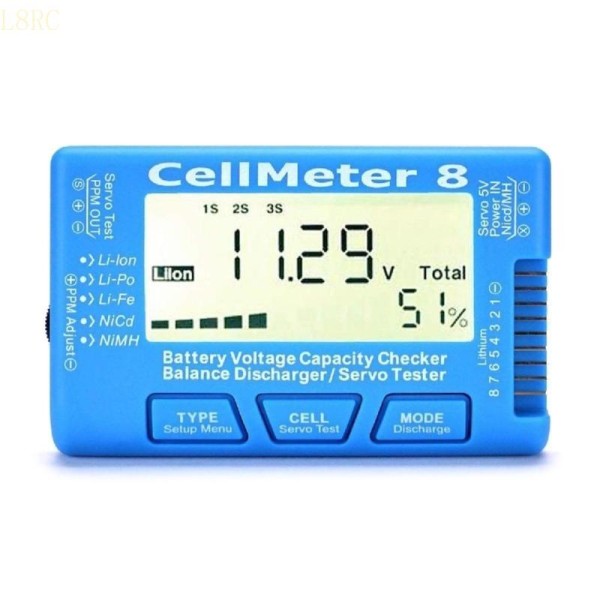 L8RC 업그레이드 된 셀 미터 8 Lipo Life 이온 NIMH NICD Cell Meter 용 전압 테스터 21,500원