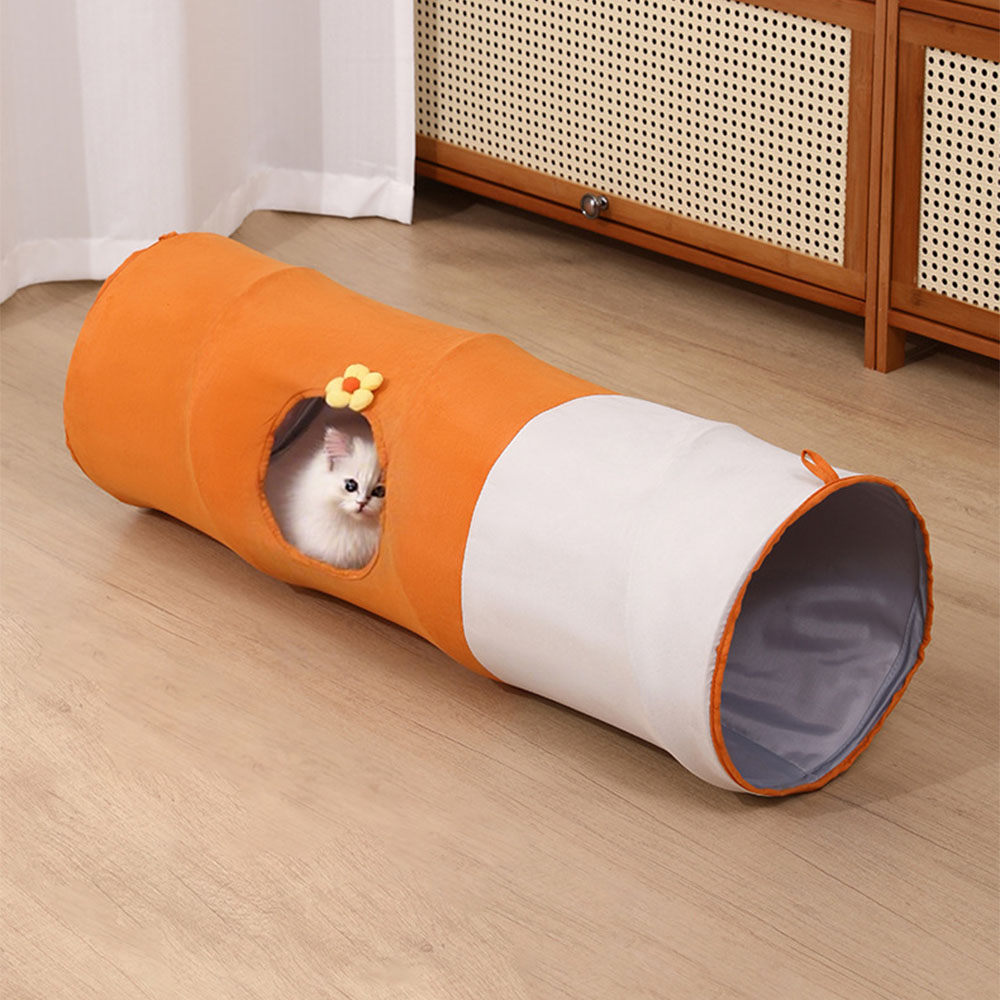 허그마이펫 고양이 터널 숨숨집 일자형 원통 접이식 120cm 대형, 1개, 오렌지, 대형 24,900원