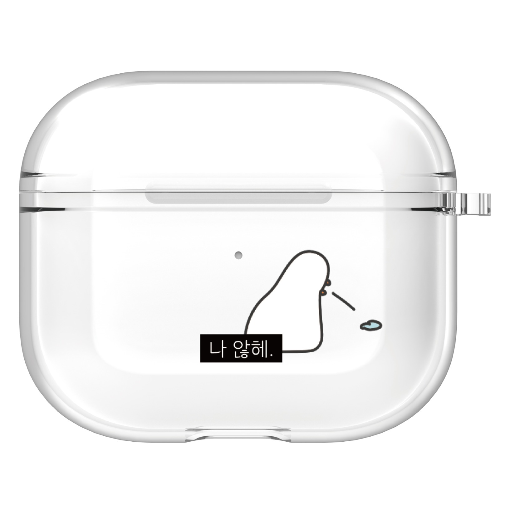 어라운드집 에어팟 클리어 하드 케이스, 에어팟4세대, 하찮은오리(나않혜), 1개 12,900원
