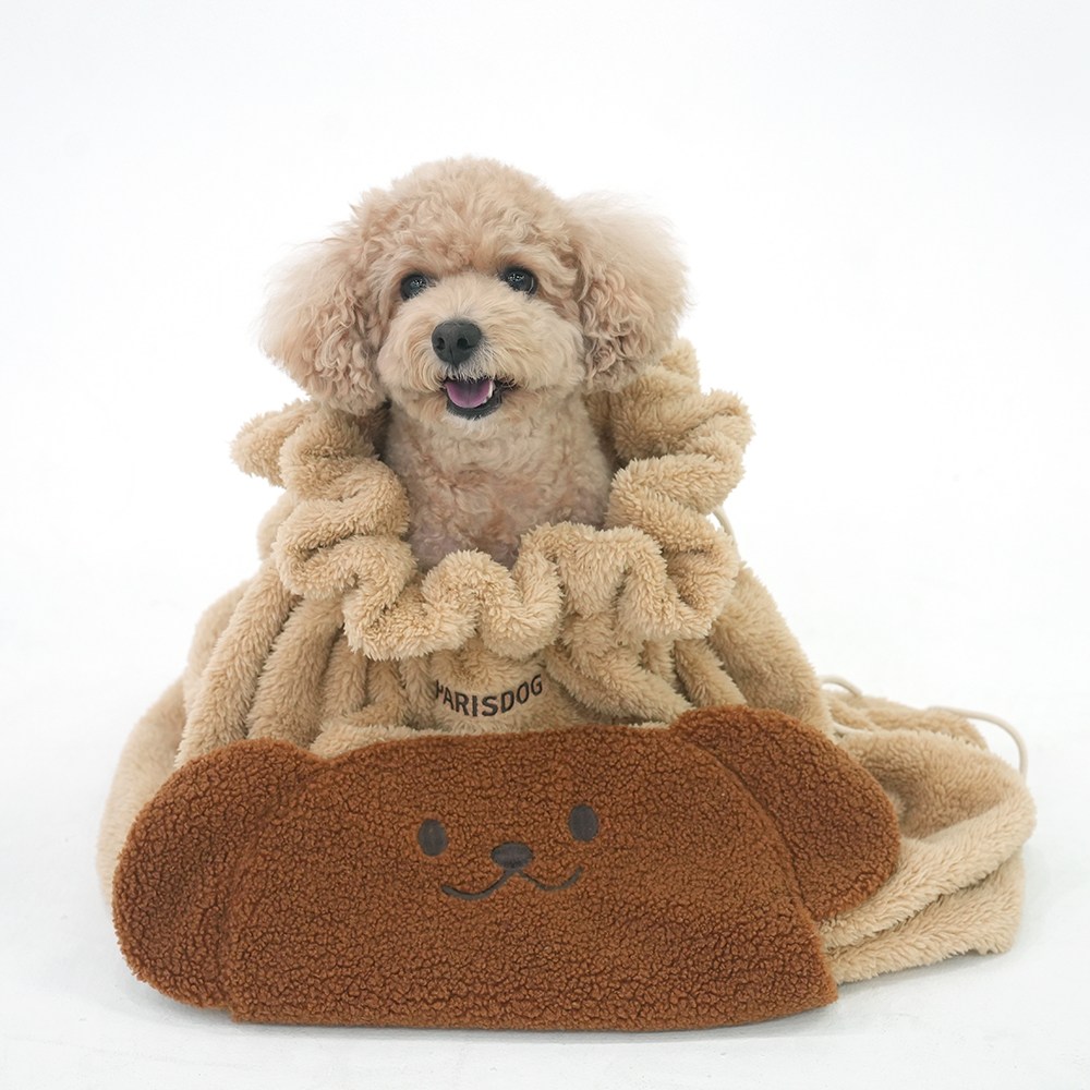 패리스독 베어 허그 멀티워머 강아지 담요 침낭 유모차 이동가방 따수미 제라미펫, 1개, 베이지 18,000원