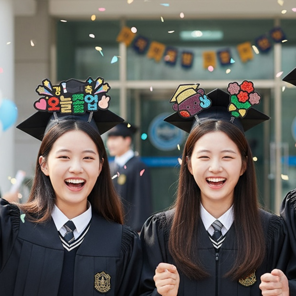 졸업인증템 포일아트졸업머리띠 학사모만들기 1,500원