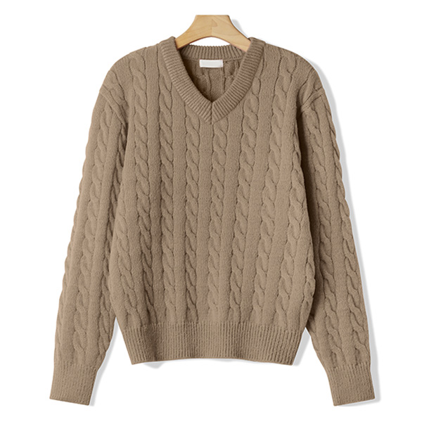 엠엔씨 남녀공용 리사이클 꽈배기 브이넥 니트 MDKN907DS 39,800원