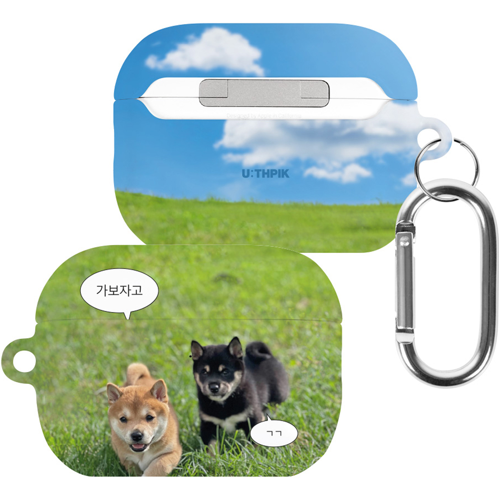 유스픽 디자인 하드케이스 + 카라비너포함, 에어팟 프로 2, 힘내친구들 46 가보자고, 1개, 현재가 15,050원