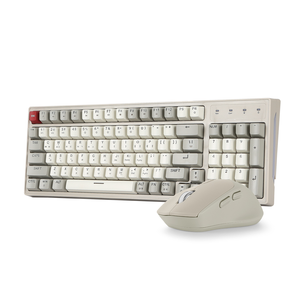 지클릭커 레트로 M 레드 RGB 무소음 무선 키보드 마우스 세트 98키 34,900원