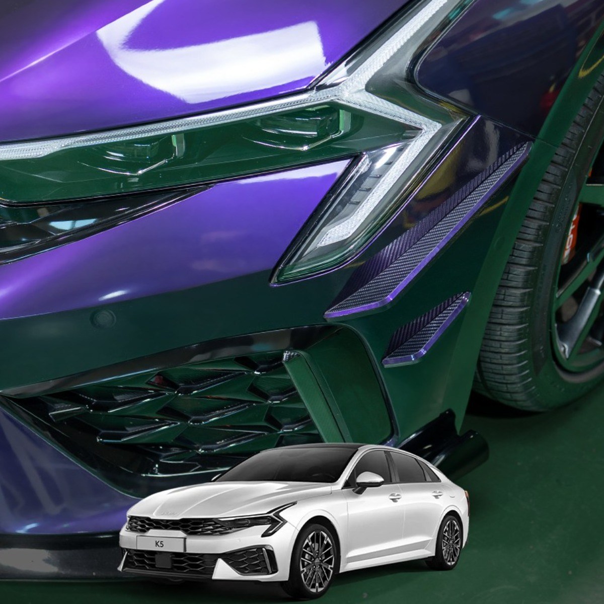 콘보이 더 뉴 K5 3세대 DL3 페이스리프트 용품 범퍼 카나드윙 튜닝 바디킷, 6D카본반랩(엣지없음), 더 뉴 K5 DL3 페이스리프트 88,900원