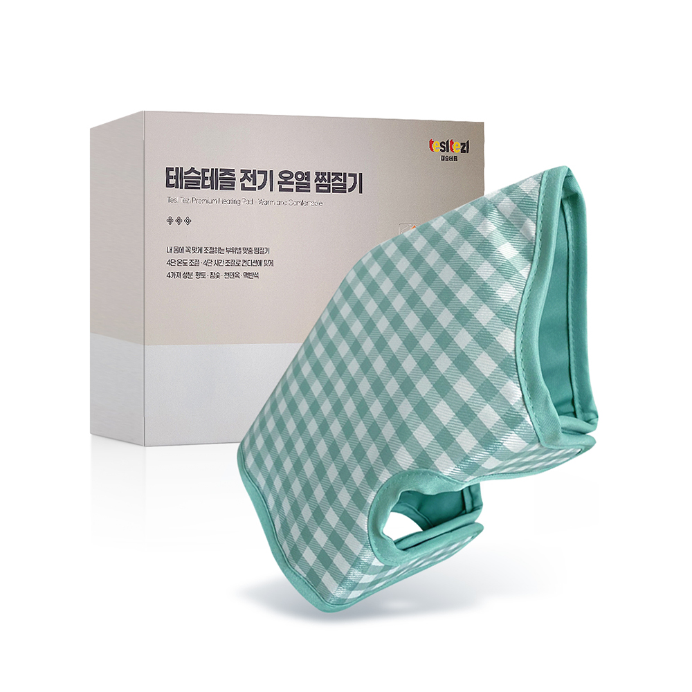 테슬테즐 황토 무릎 전기 온열 찜질기, PK-0701, 민트체크 39,800원