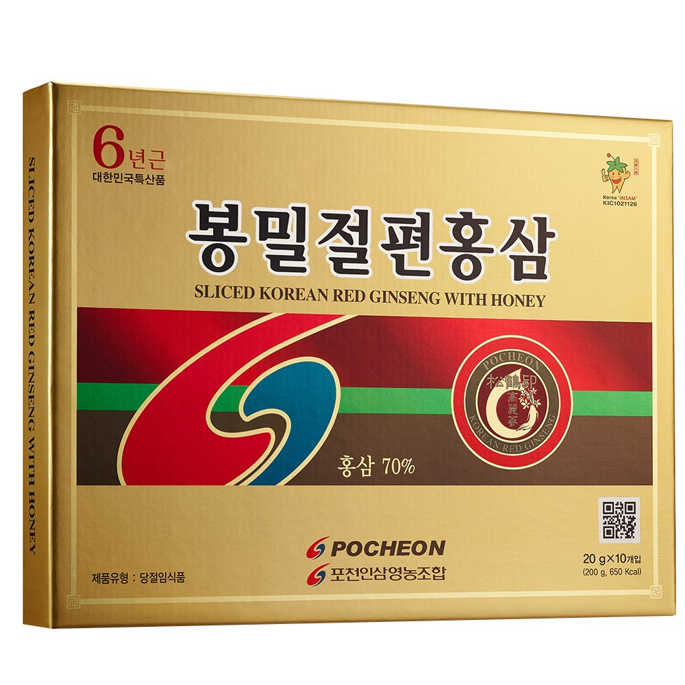 포천홍삼 봉밀절편홍삼(6년근)20g x 10개입, 200g, 1개 35,350원