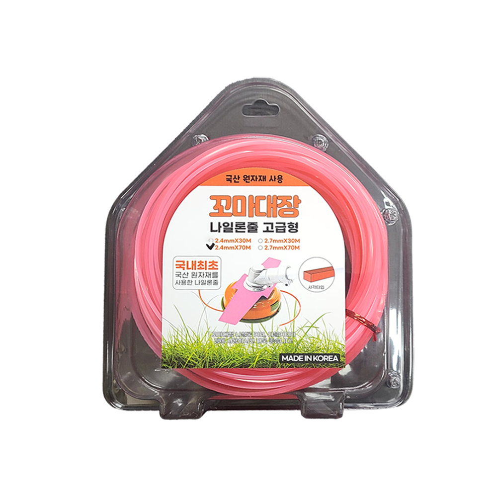 꼬마대장 국산 예초기날 예초기끈 교체용 사각 날 커터 나일론줄 고급형 2.4mm 30M 70M 17,500원