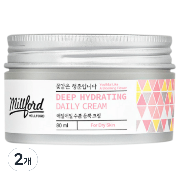 [밀포드] 매일매일 수분 듬뿍 피부 속건조 판테놀 수분크림, 2개, 80ml 47,150원
