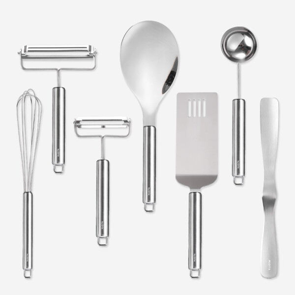 [리본제이] 무디타 304 스텐 조리도구세트 키친툴 7종 세트 / 계량 서빙 스푼 뒤집개 거품기 필러 스프레더 41,900원