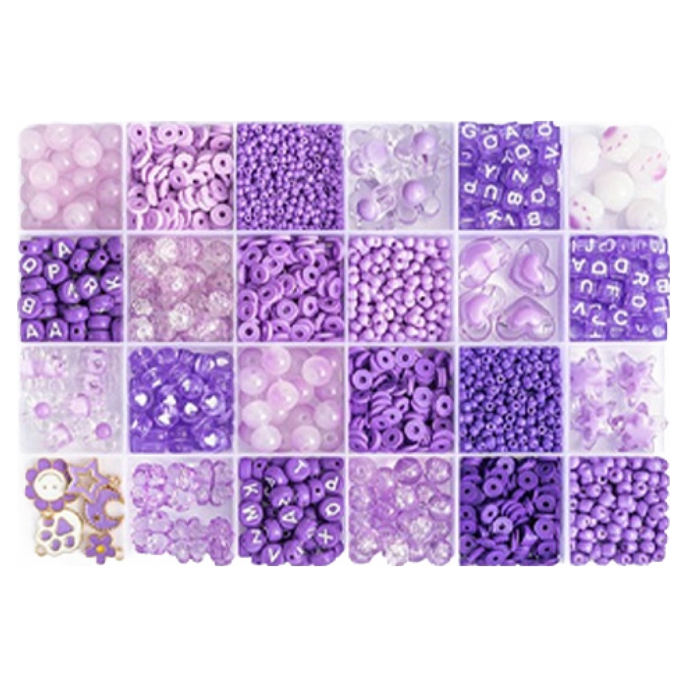 윰스 24색 DIY 컬러 비즈 세트, 갤럭시퍼플, 1세트 12,900원