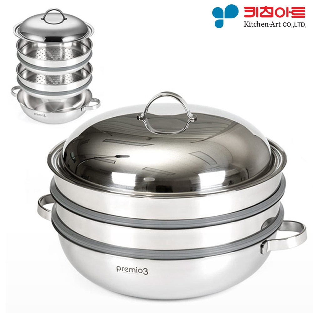 키친아트 프리미오3 통3중 궁중 3단 찜 냄비 36cm, 단품, 1개 127,000원