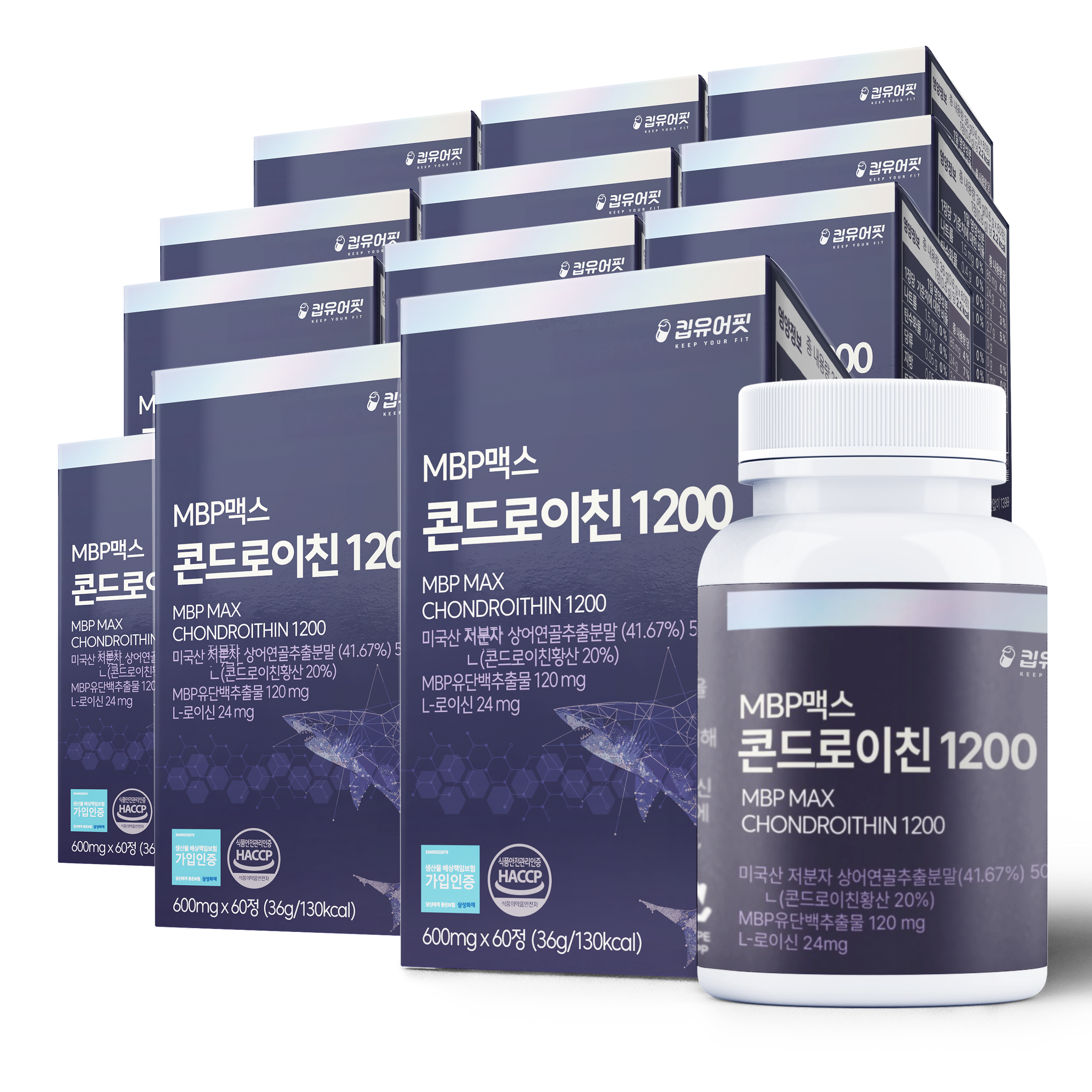 킵유어핏 미국산 저분자 상어연골 콘드로이친 1200 MBP 식약처 HACCP 인증, 60정, 12개 228,000원