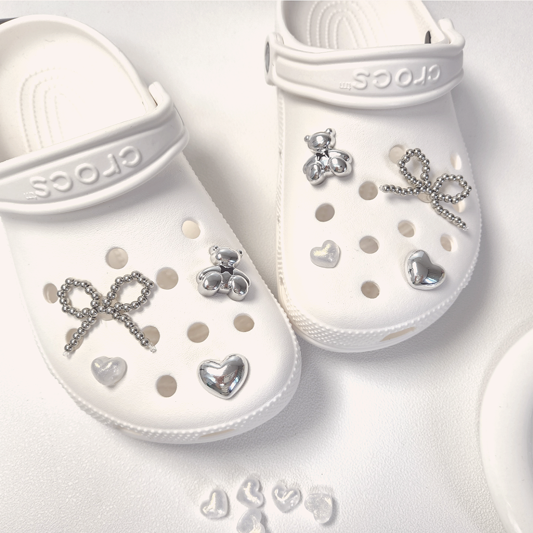 엘제이플 실버 비즈 리본 하트 곰 파츠 세트 9,800원