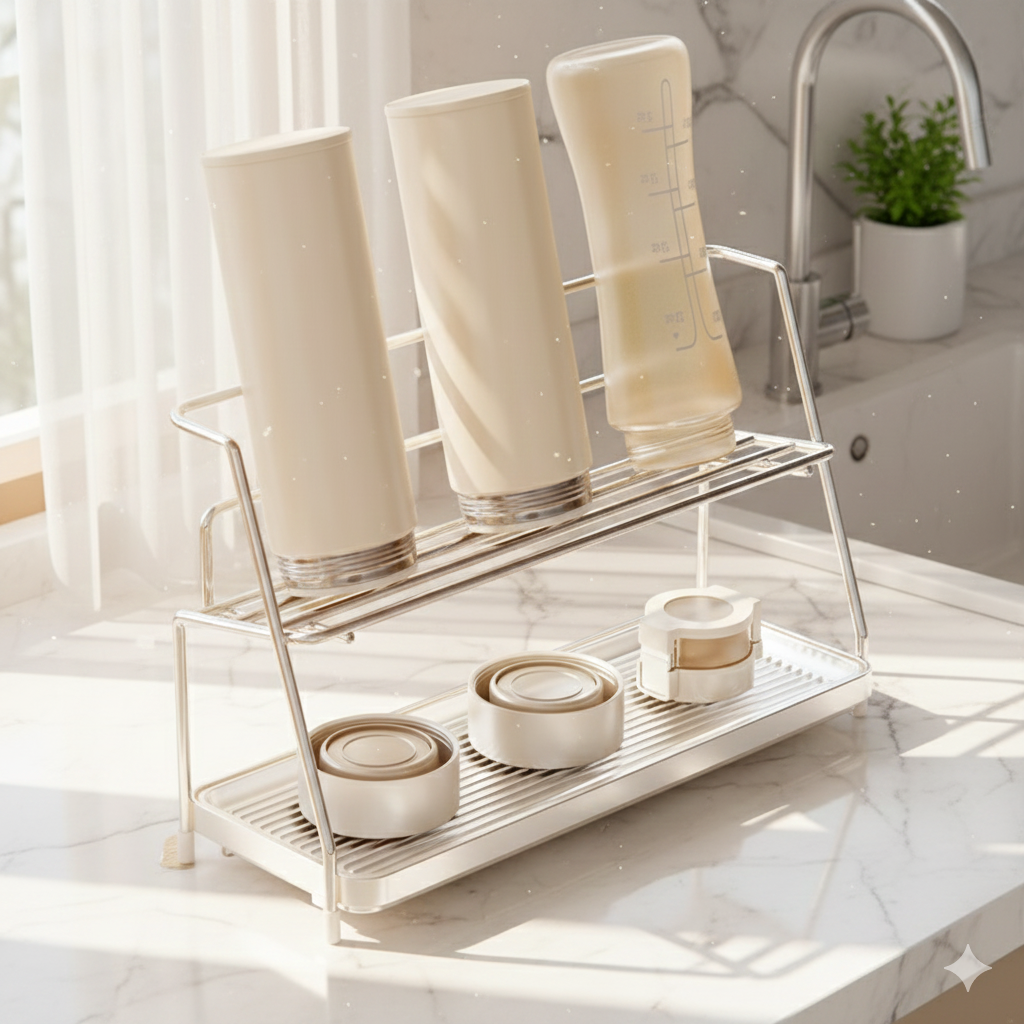 마글론 2단 스텐 컵거치대 텀블러 건조대, 10.5cm, 1개 22,200원