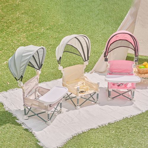야야 아기 부스터체어 피크닉체어 캠핑의자 캐노피 탈부착 가능 3컬러, 1개, 그레이 34,800원