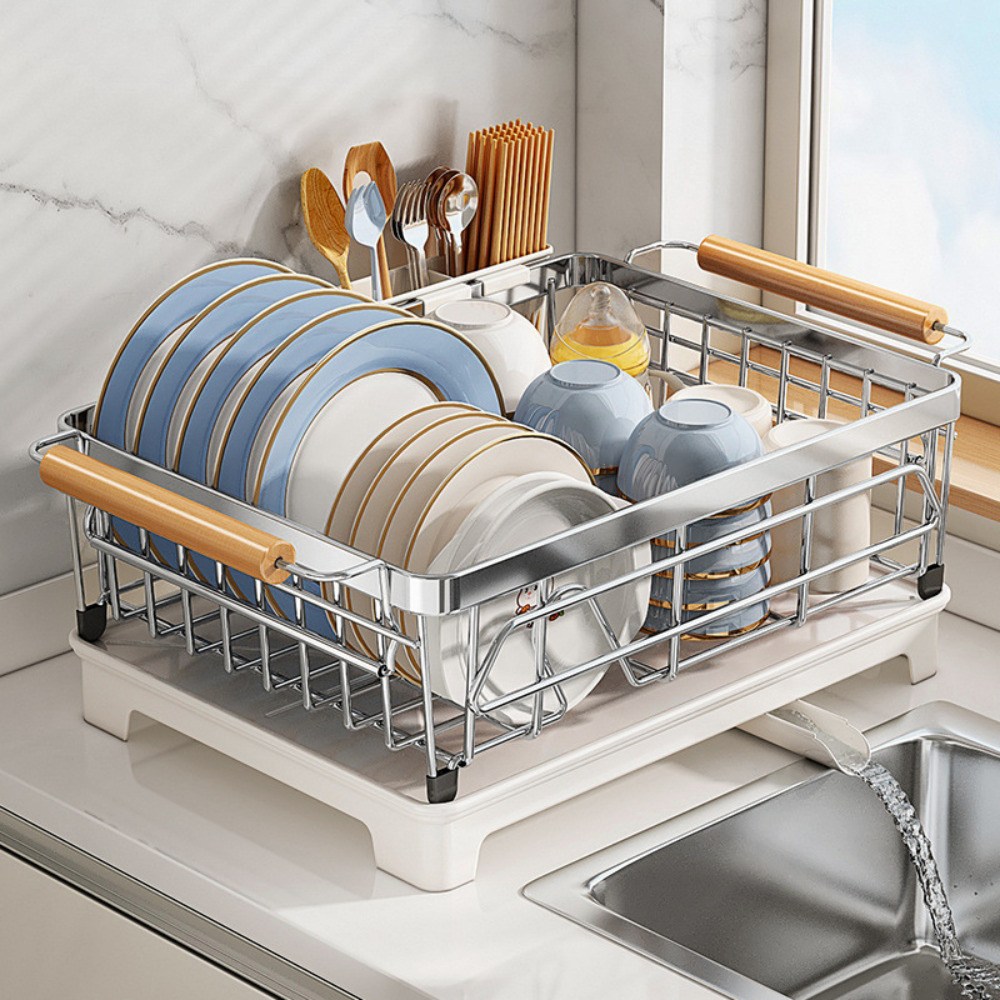 UNIQUEZON 304 올스텐 자동 물빠짐 식기 건조대 주방 통풍 무타공 수납 정리 설거지 선반 1단 27,800원
