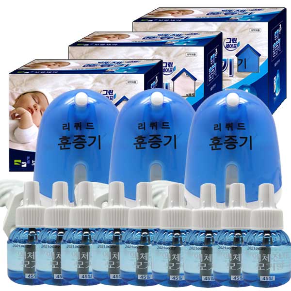 보령제약 그린세이프 (액체훈증기3개+모기향9개) 코드형/전자/훈증기/액체/모기/파리/약/향/퇴치/기피/리필/리퀴드 32,000원