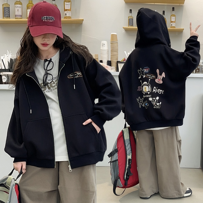 비비키드 초등생 신상 긴팔 상의 레터링 캐릭터 일러스트 페인팅 초중생 주니어 여아 봄 가을 초등생 후드 점퍼 (99193) 34,800원