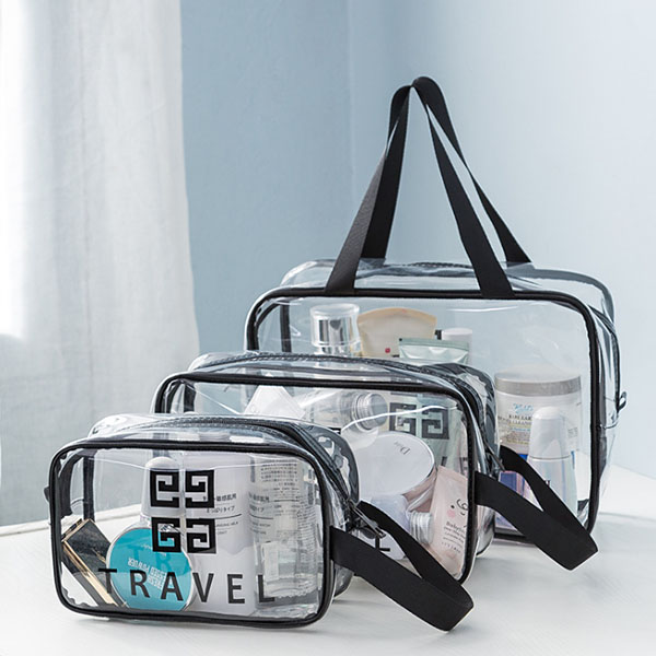 손잡이 투명 비치백 대용량 여행 가방 파우치 물놀이, 투명 1,800원