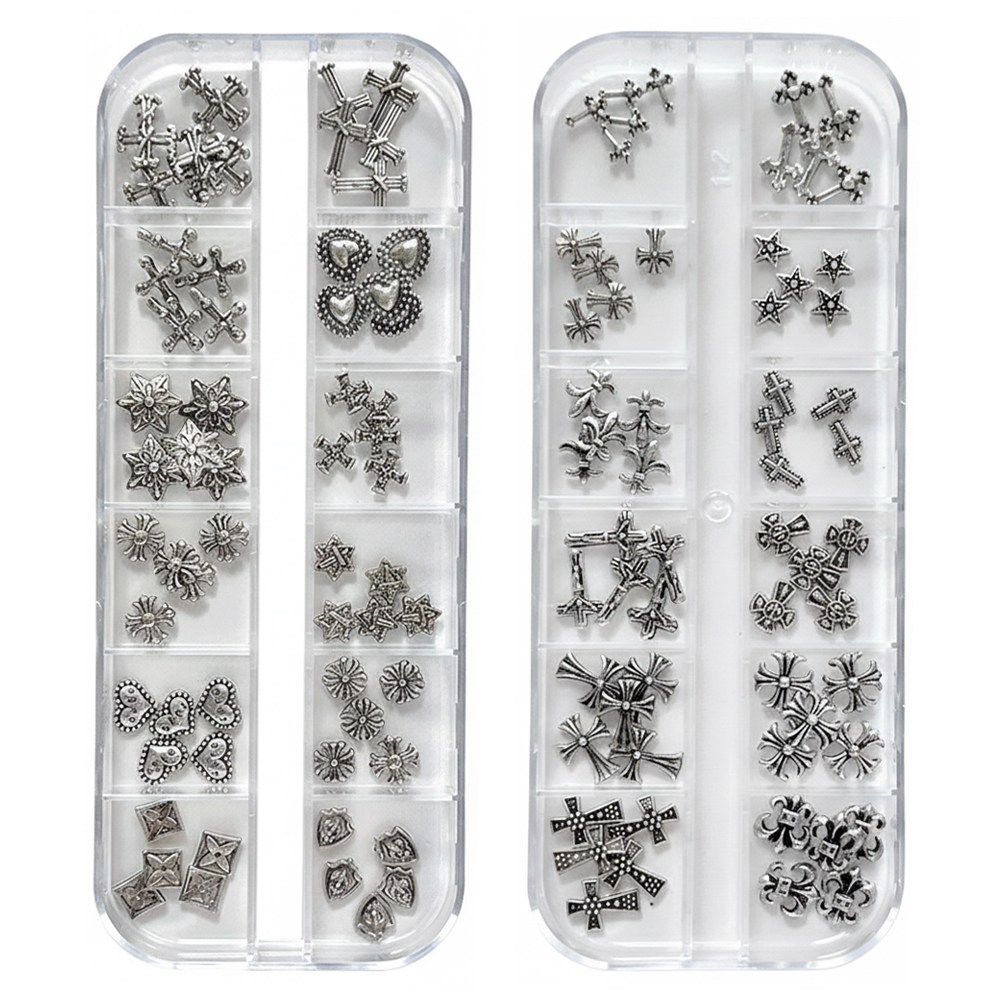 포트렘 네일 파츠 큐빅 실버 크롬 십자가 24종 세트 7,800원