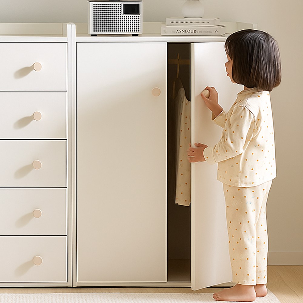 아씨방가구 몽이 E0 베이비장 아기옷장 세트 1600 (행거+서랍) 299,000원