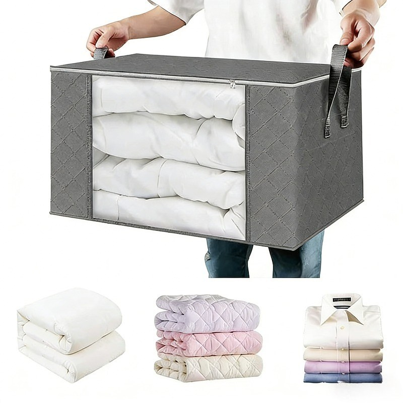 수납 정리함 리빙박스 옷정리 수납함 의류수납함 대용량 접이식 옷장정리용, 회색, 1개 4,990원