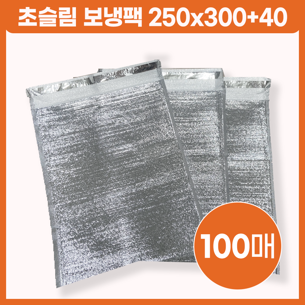 다모아패키지 초슬림 보냉팩 25x30+4cm 냉장 택배용 얇은 포장재, 은박, 100개 7,000원